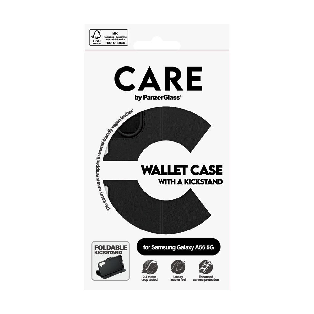 CARE by PanzerGlass Samsung Galaxy A56 (5G) Feature Wallet Case med Stativfunksjon - Svart