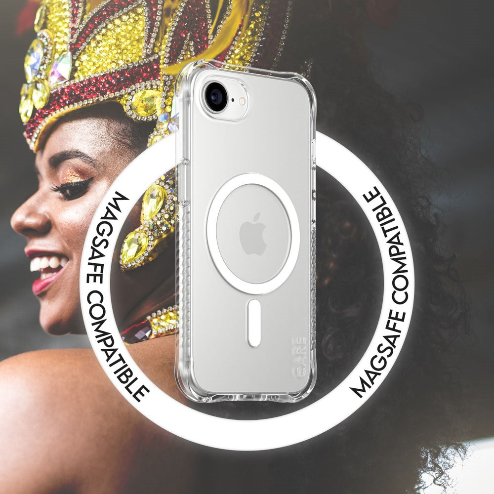 CARE by PanzerGlass iPhone 17e / 16e Fashionable Samba Deksel - MagSafe Kompatibel - Gjennomsiktig / Hvit