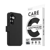 CARE by PanzerGlass Samsung Galaxy S25 Feature Tango 2-in-1 Deksel med Lommebok - Qi Kompatibel - Svart