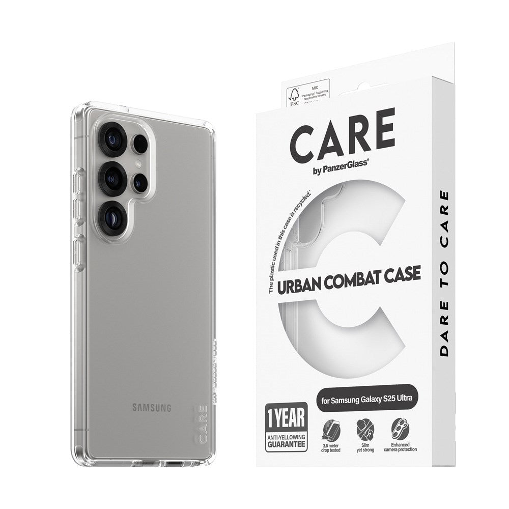 CARE by PanzerGlass Samsung Galaxy S25 Ultra FLAGSHIP Urban Combat Deksel - Gjennomsiktig