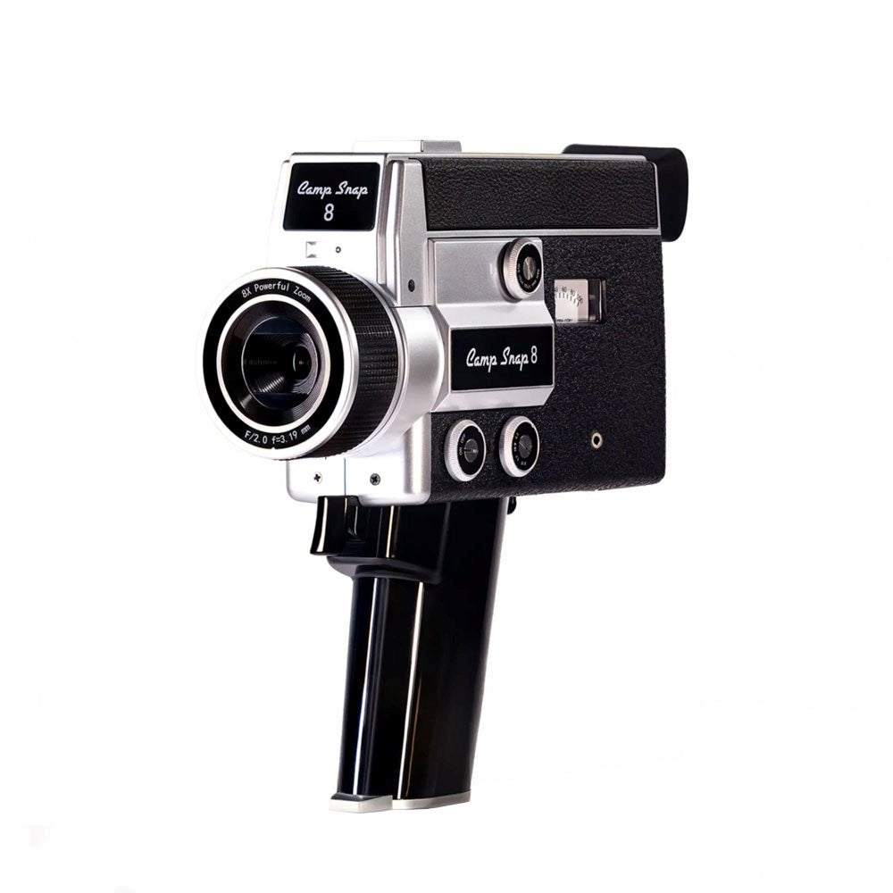 Camp Snap Videokamera med Retro-Utseende - 2,7K Oppløsning - inkl. 4 GB SD-Kort - Svart