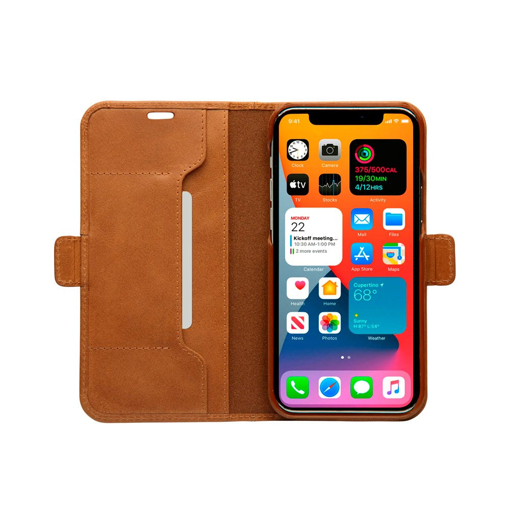 iPhone 12 Pro Max dbramante1928 Copenhagen Slim Ekte Skinn Flip Deksel m. Lommebok - Tan
