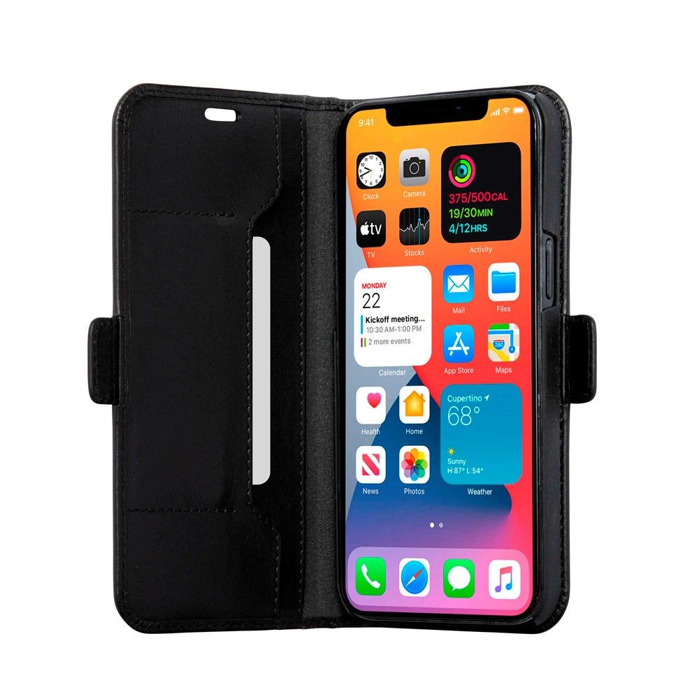 iPhone 12 Pro Max dbramante1928 Copenhagen Slim Ekte Skinn Flip Deksel m. Lommebok - Black
