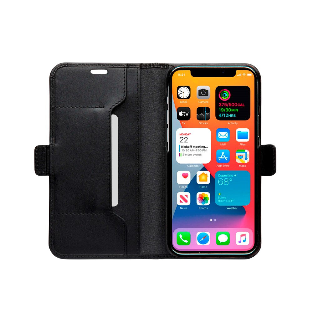 iPhone 12 Pro Max dbramante1928 Copenhagen Slim Ekte Skinn Flip Deksel m. Lommebok - Black