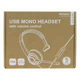 Deltaco Mono Headset m. Ledning - Svart