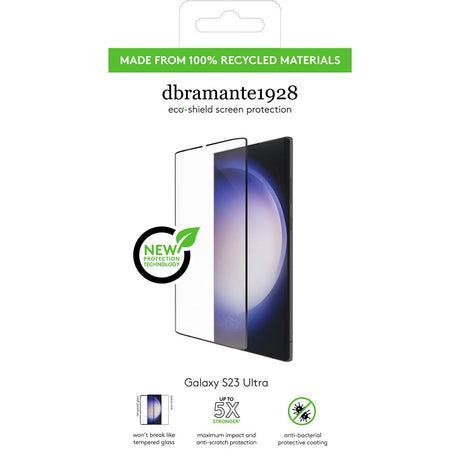 Samsung Galaxy S23 Ultra dbramante1928 Eco-Shield Skjermbeskytter med Installasjonsramme - Svart Kant