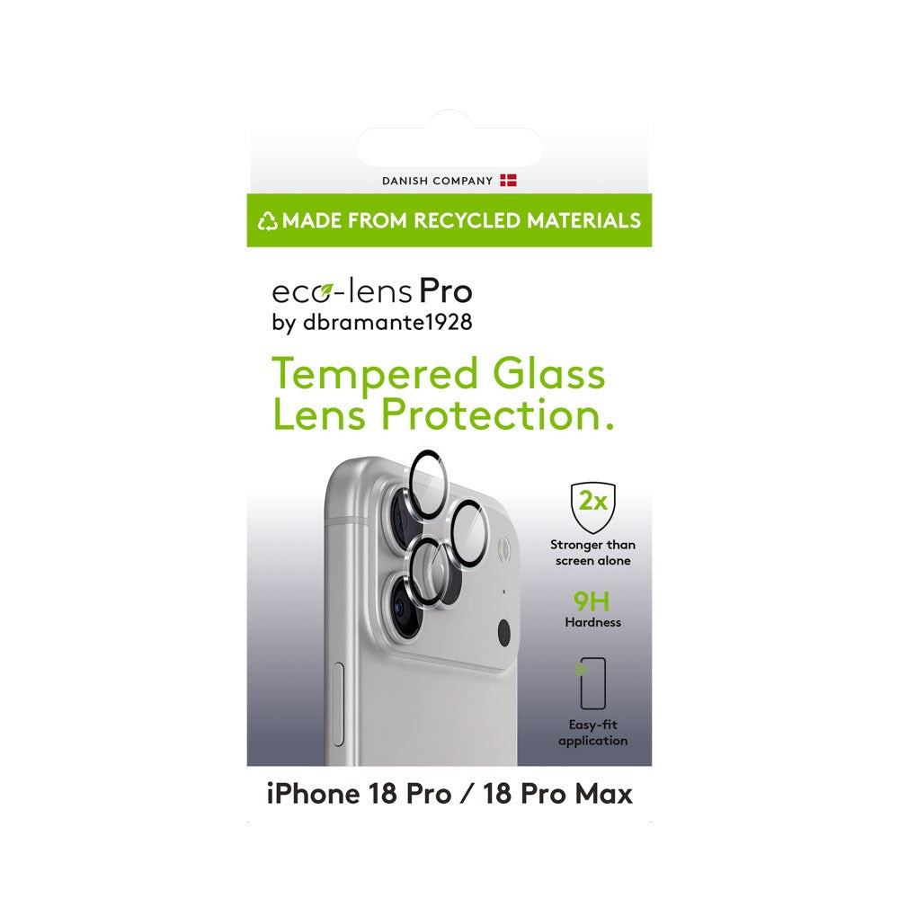 iPhone 18 Pro / 18 Pro Max dbramante1928 Eco-Lens Pro Beskyttelsesglass til Kameralinser - Gjennomsiktig