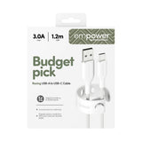empower by PanzerGlass Racing 60W USB-A til USB-C Kabel – 1.2m – Silver White