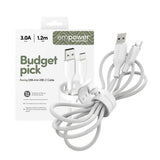 empower by PanzerGlass Racing 60W USB-A til USB-C Kabel – 1.2m – Silver White
