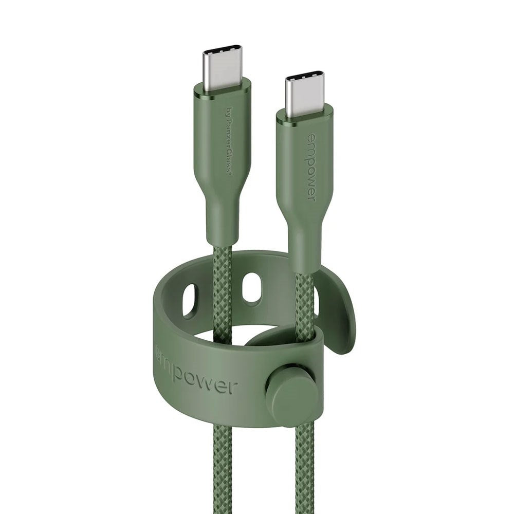 empower by PanzerGlass Racing 60W USB-C til USB-C Kabel – 2m – Sage