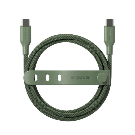 empower by PanzerGlass Racing 60W USB-C til USB-C Kabel – 2m – Sage