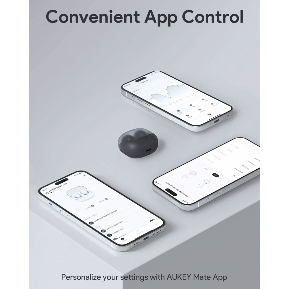 Aukey EP-M3A Ekte Trådløse MOVE VIBE Hodetelefoner – In-Ear – Grå
