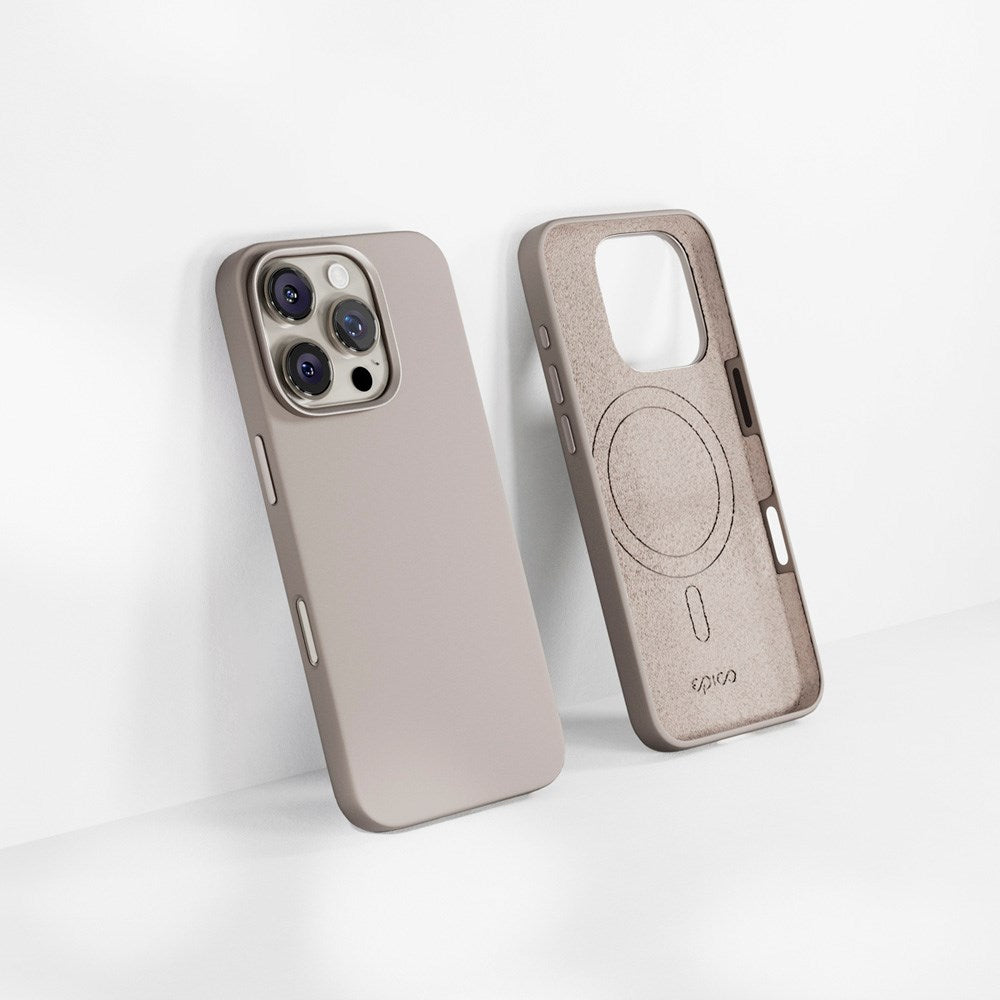 iPhone 16 Pro Epico Mag+ Silikon Deksel - MagSafe Kompatibel - Titanium Beige