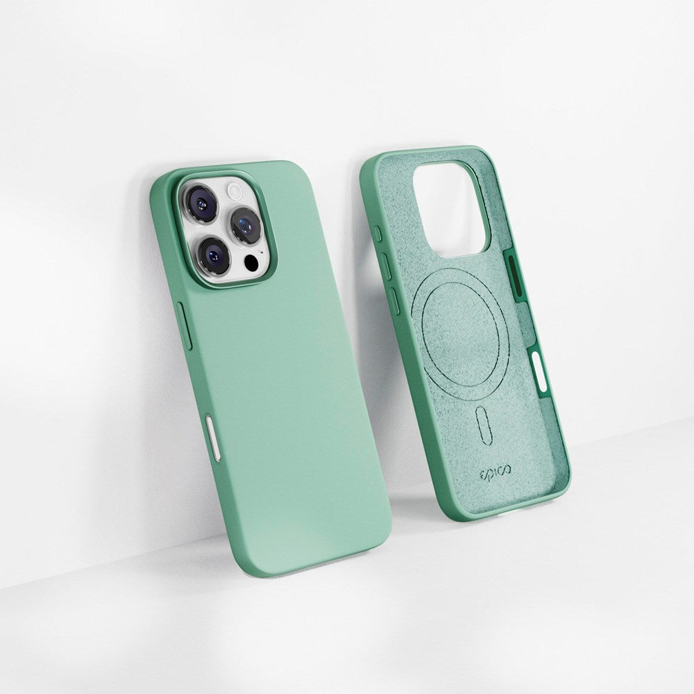 iPhone 16 Pro Epico Mag+ Silikon Deksel - MagSafe Kompatibel - Pastel Turquoise