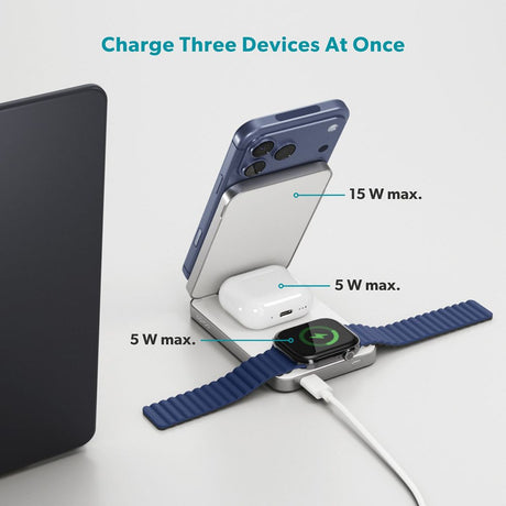 Epico 8000mAh Trådløs Powerbank med Stativfunksjon - Hvit