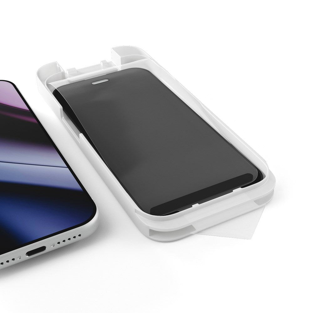 iPhone 18 Pro Epico Privacy AntiReflective Glass 3D Skjermbeskyttelsesglass m. Monteringsramme - Gjennomsiktig