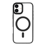 eSTUFF iPhone 16 Plus INFINITE HELSINKI Hybrid Plastdeksel med Stativ - MagSafe-Kompatibel - Svart / Gjennomsiktig