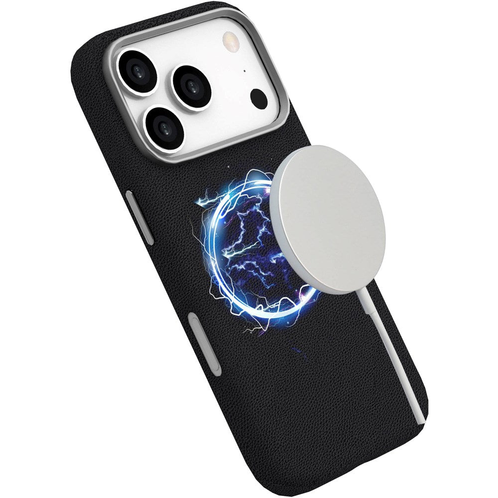 eSTUFF iPhone 17 Pro INFINITE VENICE Kunstskinntrukket Plast Deksel – MagSafe Kompatibelt – Svart