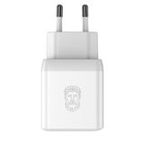 Upström Circular GaN 35W Resirkulert Plast Vegglader med 2 x USB-C - Hvit