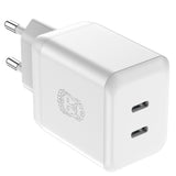 Upström Circular GaN 35W Resirkulert Plast Vegglader med 2 x USB-C - Hvit