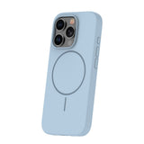 iPhone 15 Silicone Thin Deksel - MagSafe Kompatibel - Lys Blå