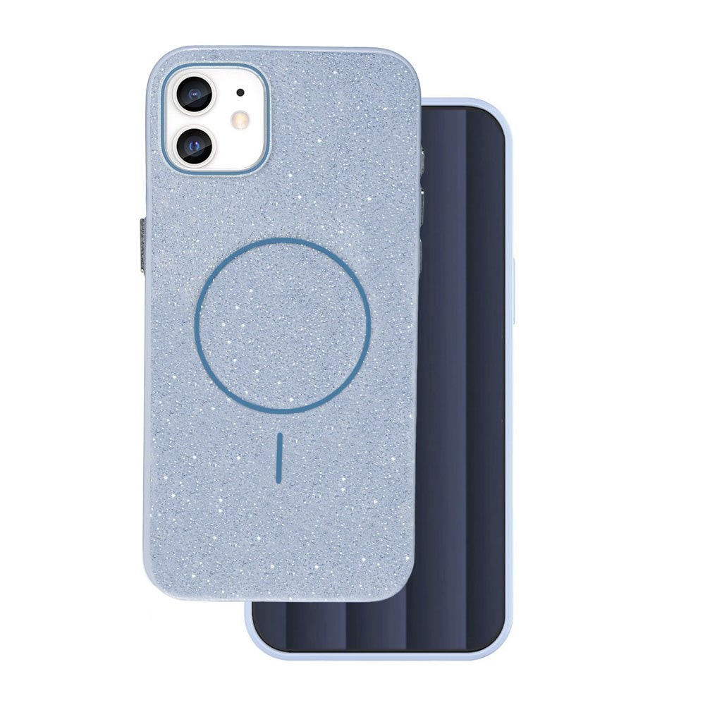 iPhone 11 Glitter Thin Deksel - MagSafe Kompatibel - Lys Blå