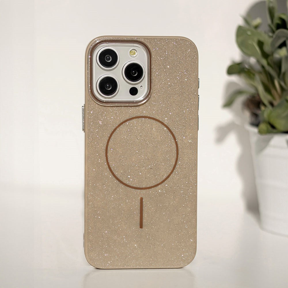 iPhone 12/12 Pro Glitter Thin Deksel - MagSafe Kompatibel - Brun