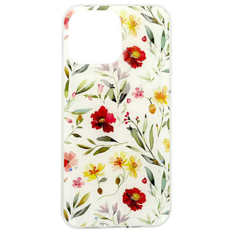 iPhone 16 Pro TFO Glow Glam Deksel - Hvit / Blomster