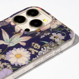 iPhone 16 Pro TFO Glow Glam Deksel - Blå / Blomster
