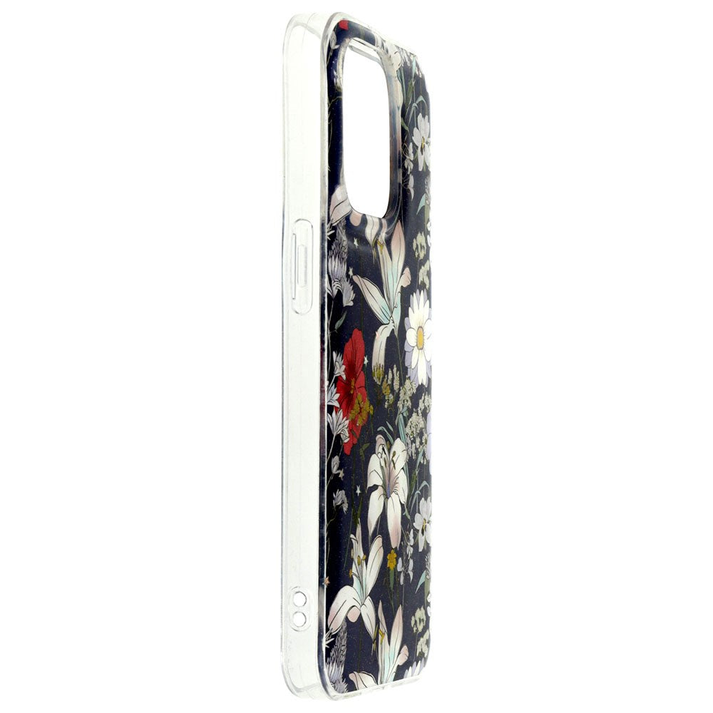 iPhone 17 Pro TFO Glow Glam Deksel - Blå / Blomster