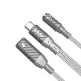 BWOO 2-i-1 USB-C til USB-C / Minijack Adapter - Grå