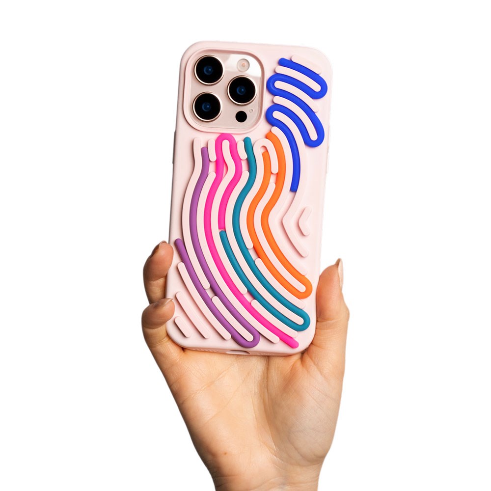 iPhone 16 Pro Max TFO DIY Snake Silikon Deksel - Rosa