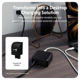 Targus HyperJuice 70W Reise­lader m. 1x USB-A & 2x USB-C - inkl. 4x Adapterplugger - Svart