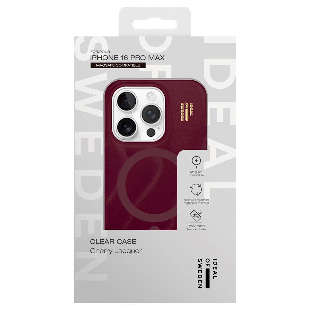 iPhone 16 Pro Max iDeal Of Sweden Clear Deksel - MagSafe Kompatibel - Cherry Lacquer