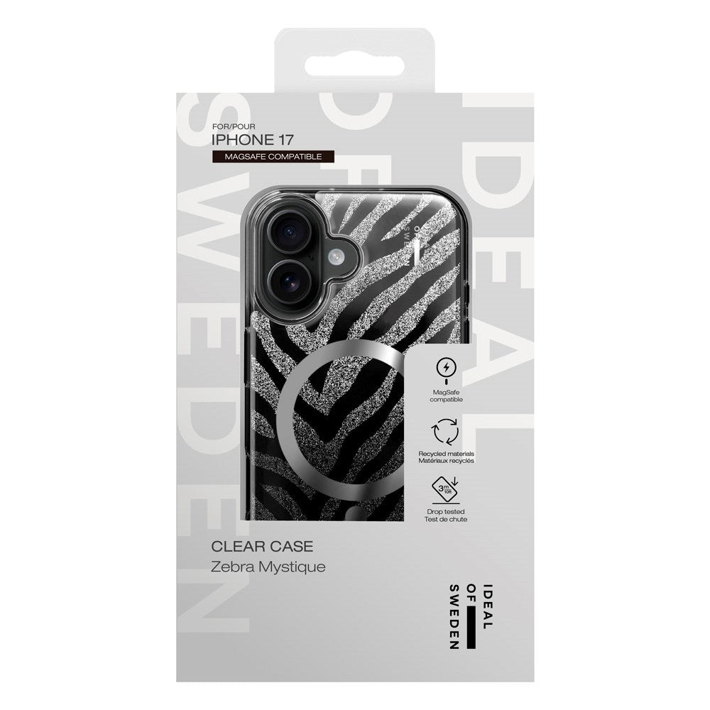 iPhone 17 iDeal Of Sweden Clear Deksel - MagSafe Kompatibel - Zebra Mystique