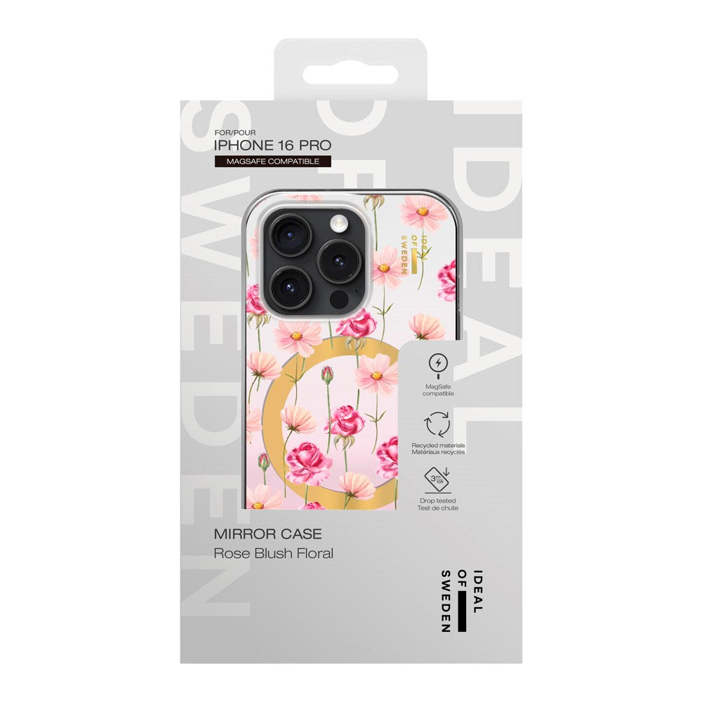 iPhone 16 iDeal Of Sweden Mirror Deksel - MagSafe Kompatibel - Rose Blush Floral