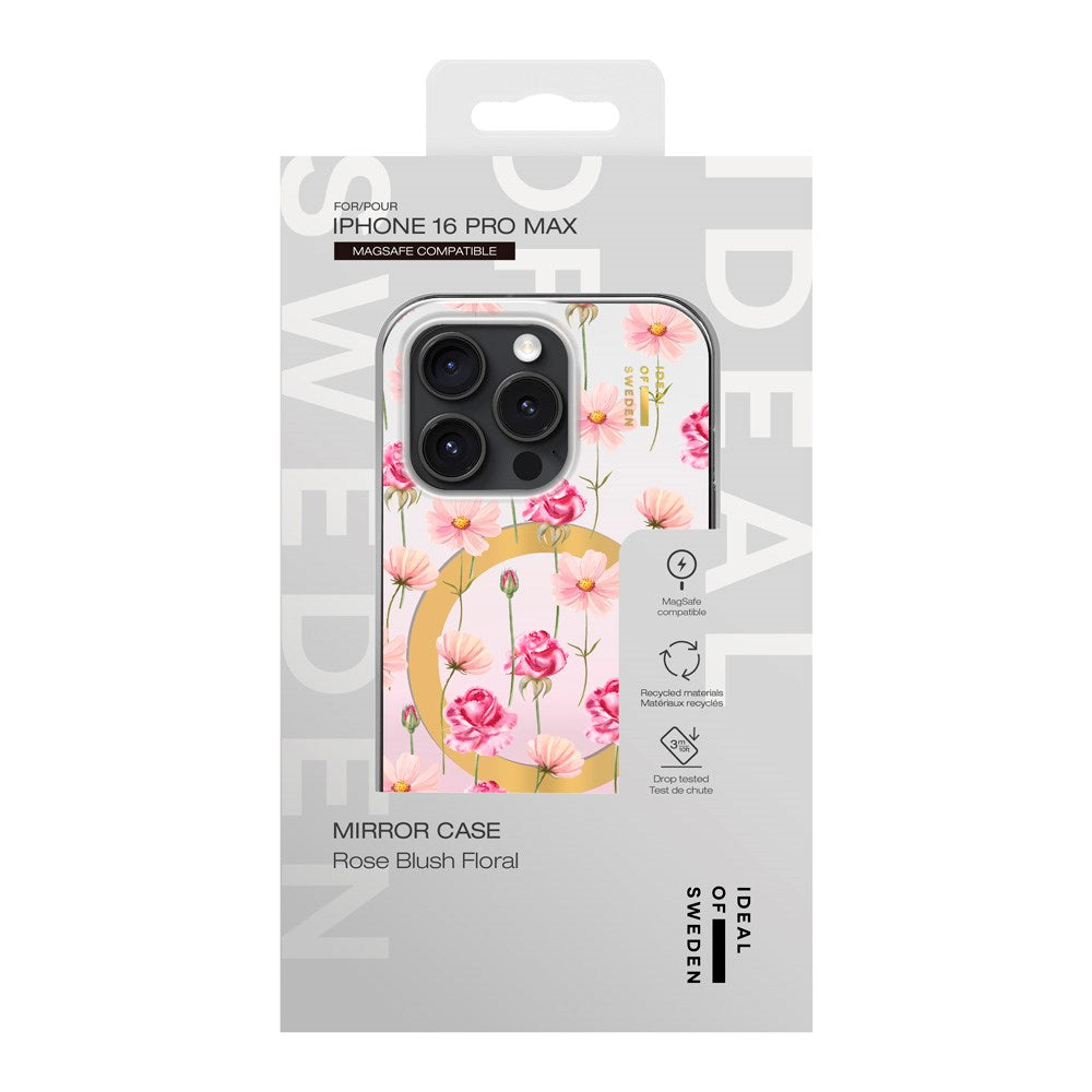 iPhone 16 Pro Max iDeal Of Sweden Mirror Deksel - MagSafe Kompatibel - Rose Blush Floral