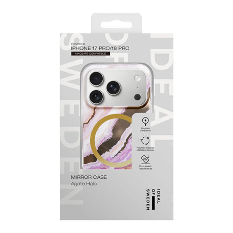 iPhone 18 Pro / 17 Pro iDeal Of Sweden Mirror Deksel - MagSafe Kompatibel - Agate Halo
