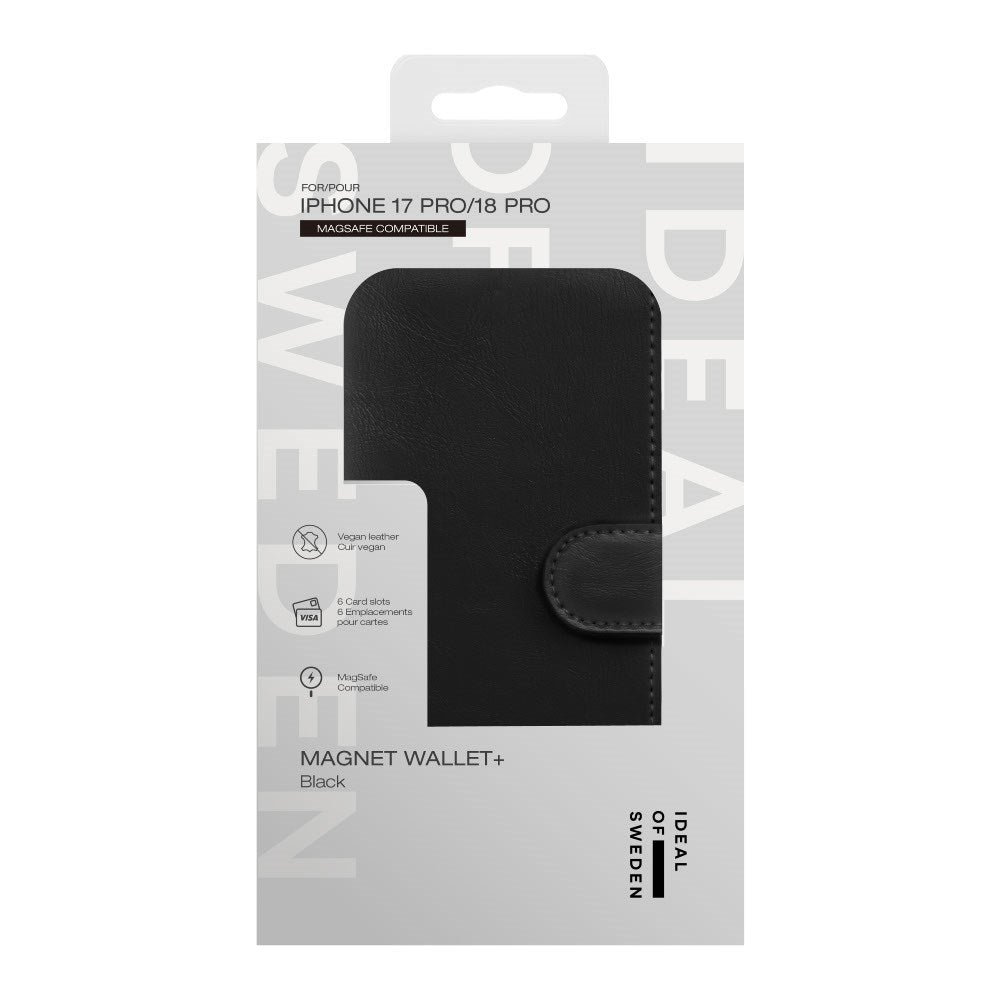 iPhone 18 Pro / 17 Pro iDeal Of Sweden Magnet Wallet+ Deksel - MagSafe Kompatibel - Black
