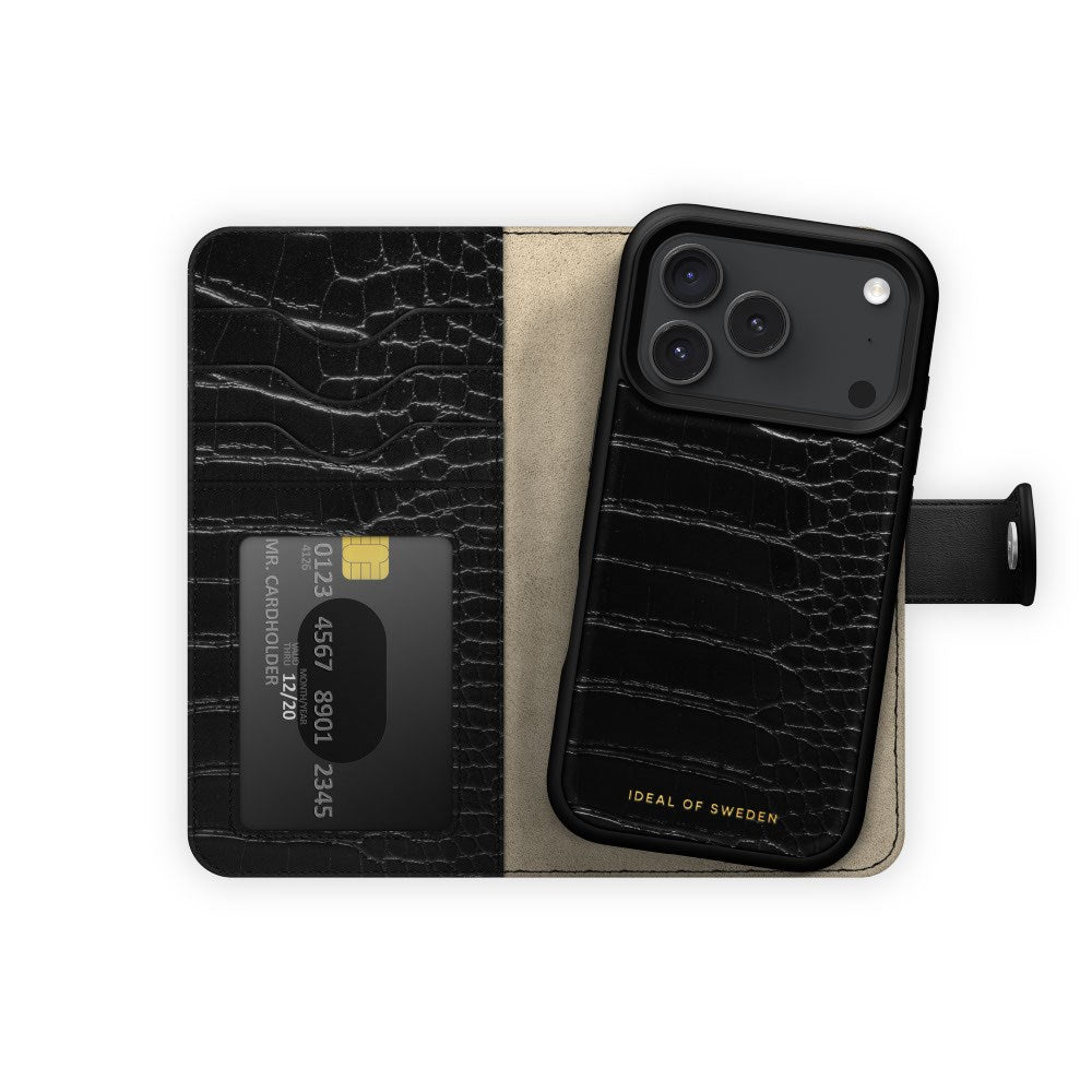 iPhone 18 Pro / 17 Pro iDeal Of Sweden Magnet Wallet+ Deksel - MagSafe Kompatibel - Black Croco
