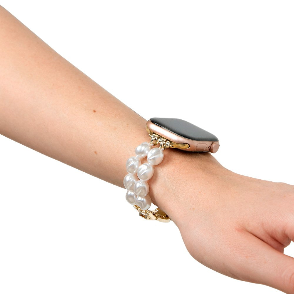 Apple Watch (42/44/SE/45/46/49mm) iDeal of Sweden Resin Klokkerem - Classy White Pearl