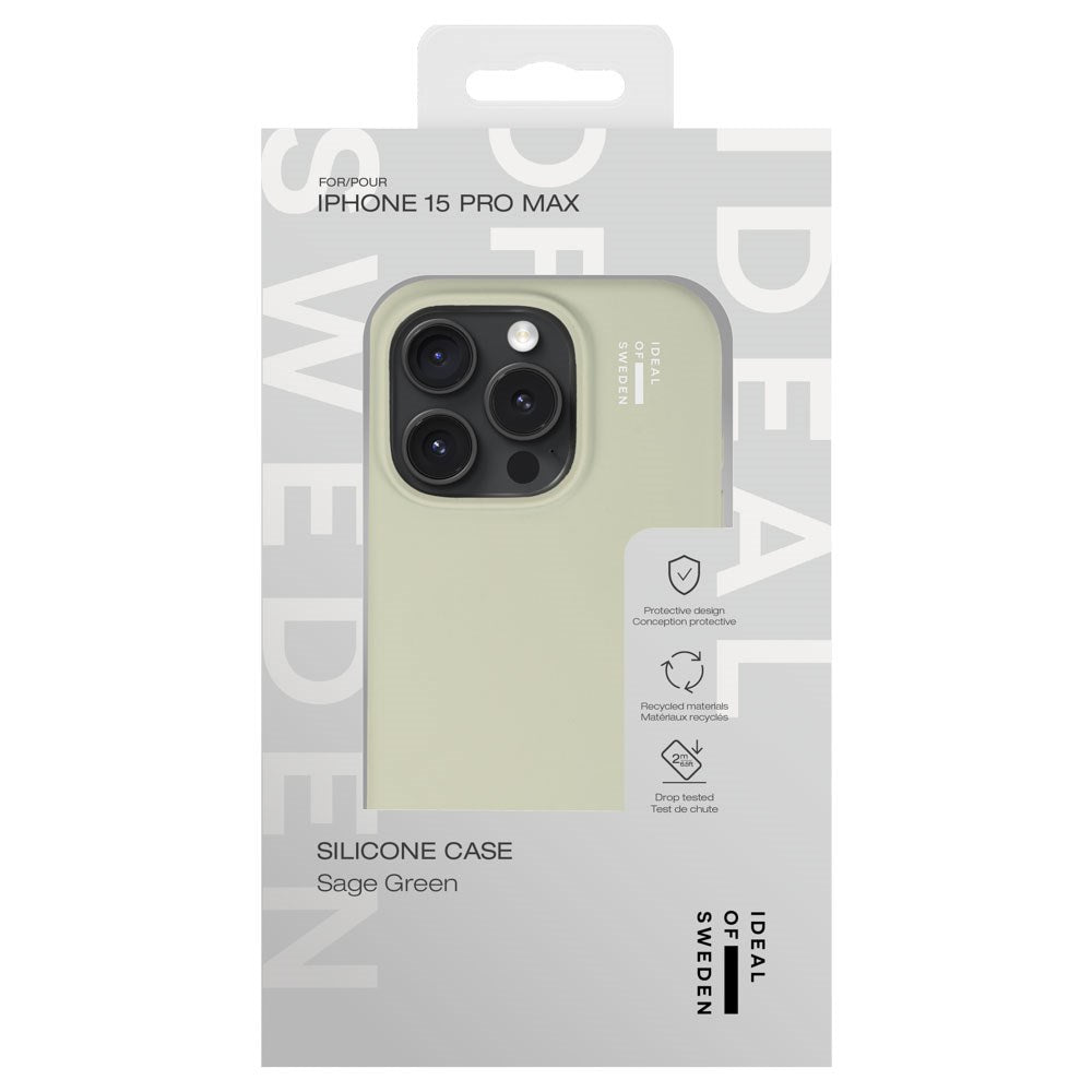 iPhone 15 Pro Max iDeal Of Sweden Silicone Deksel - Sage Green