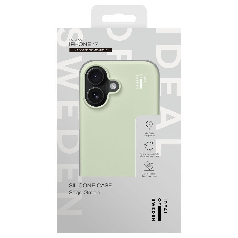 iPhone 17 iDeal Of Sweden Silicone Deksel - MagSafe Kompatibel - Sage Green