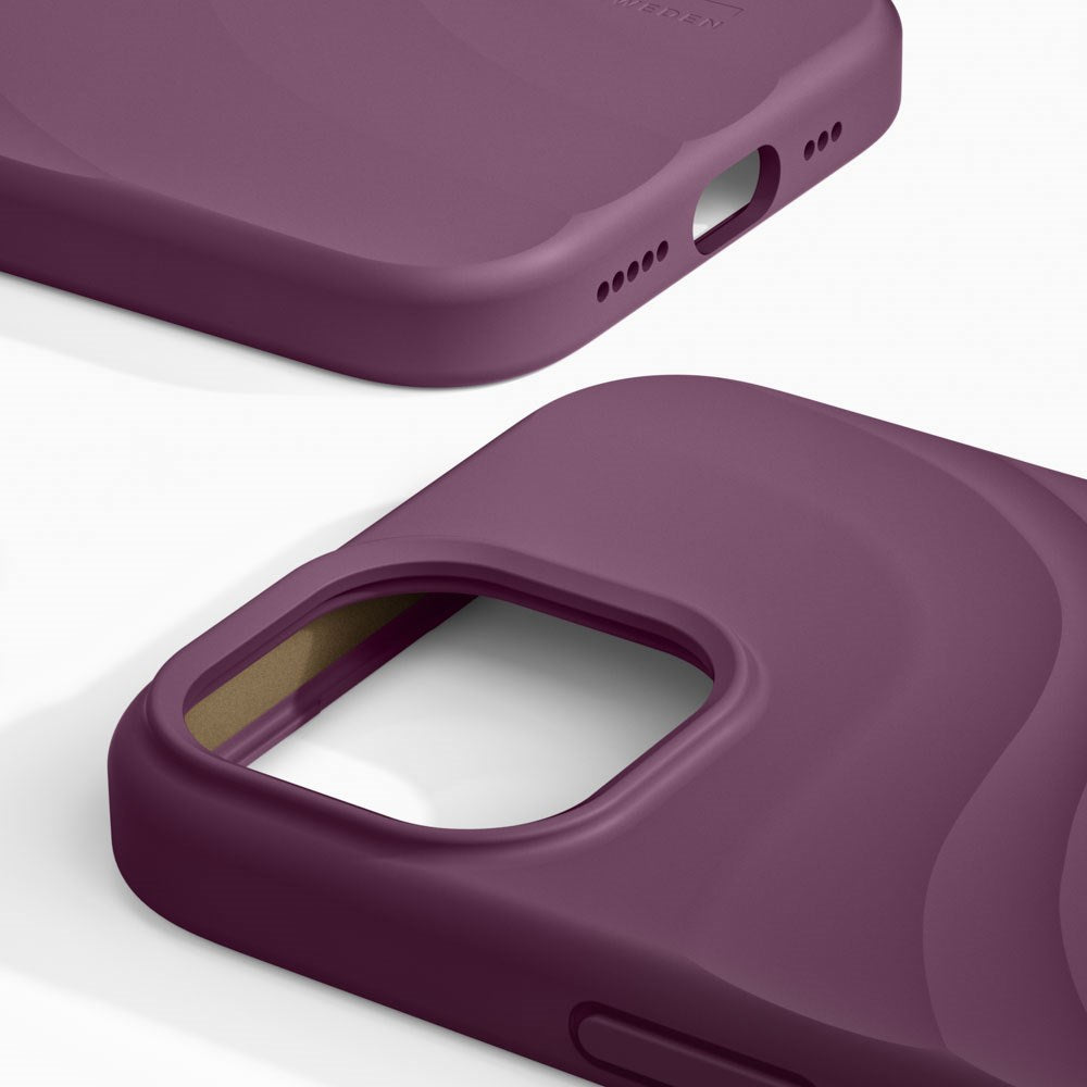 iPhone 17e / 16e / 15 / 14 / 13 iDeal of Sweden Soft Swirl Silicone Deksel - MagSafe Kompatibel - Velvet Plum