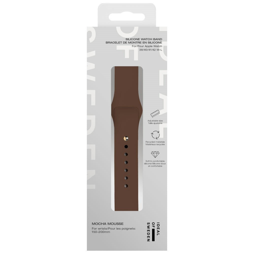 Apple Watch (38/40/SE/41/42mm) iDeal of Sweden Silikon Klokkerem - Størrelse M/L - Mocha Mousse