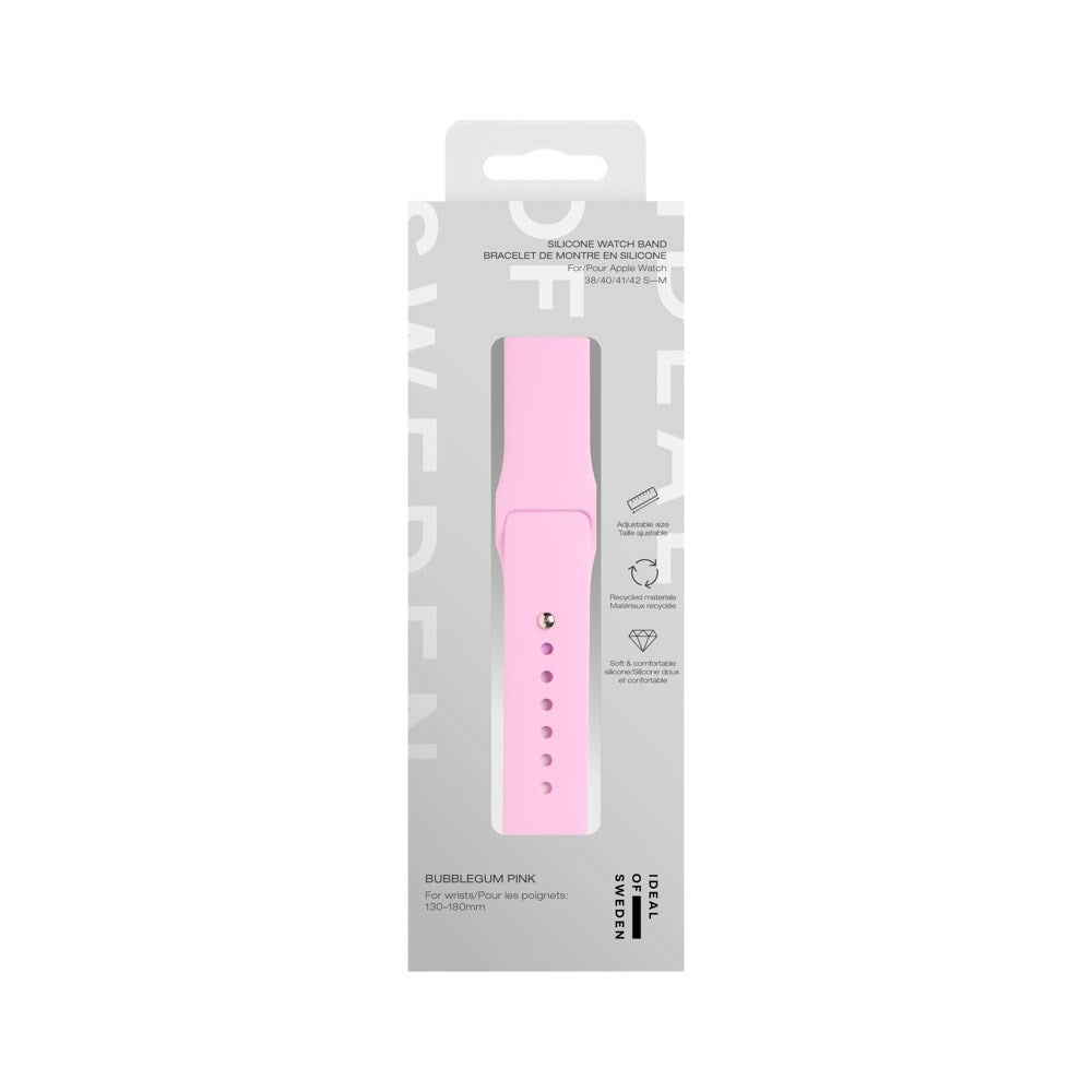 Apple Watch (38/40/SE/41/42mm) iDeal of Sweden Silikon Klokkerem - Størrelse S/M - Bubblegum Pink