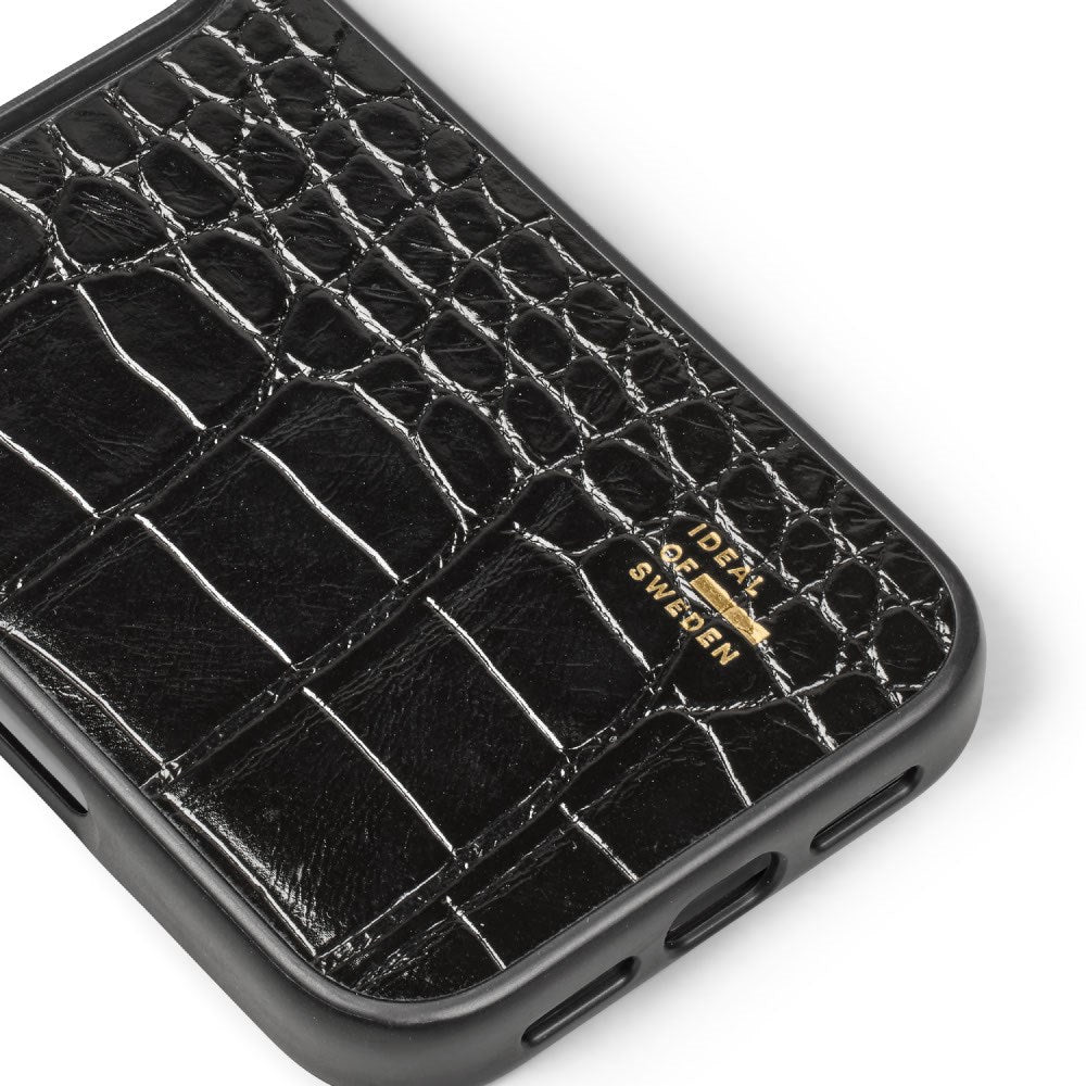 iPhone 18 Pro / 17 Pro iDeal of Sweden Vegan Leather Deksel - MagSafe Kompatibel - Black Croco