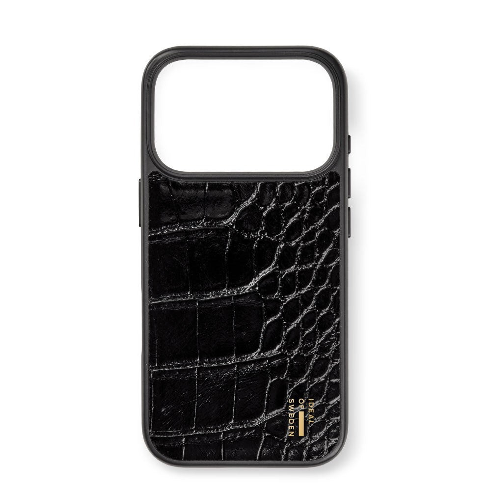 iPhone 18 Pro / 17 Pro iDeal of Sweden Vegan Leather Deksel - MagSafe Kompatibel - Black Croco