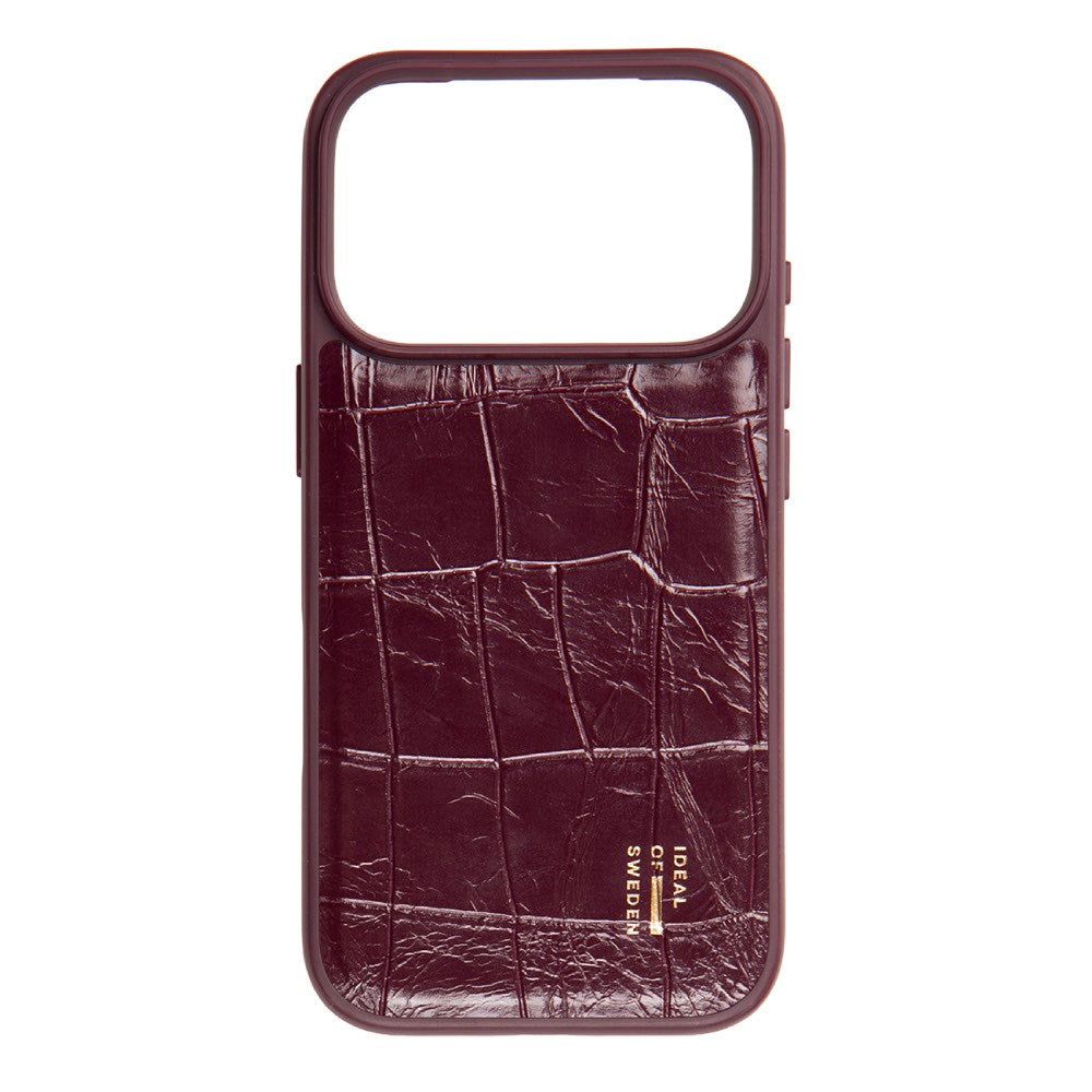 iPhone 18 Pro / 17 Pro iDeal of Sweden Vegan Leather Deksel - MagSafe Kompatibel - Fine Wine Croco