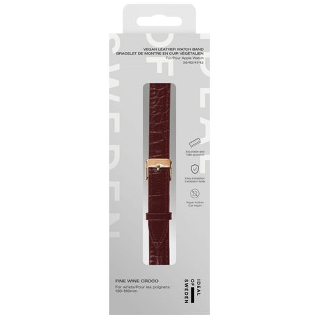 Apple Watch (38/40/SE/41/42mm) Vegan Leather Klokkerem - Fine Wine Croco
